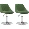Image de vidaXL Chaise de salle à manger 2 pcs. Pivotant Vert foncé Velours