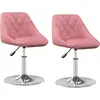 Image de vidaXL Chaise de salle à manger 2 pcs. Pivotant Rose Velours