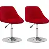 Image de vidaXL Chaise de salle à manger 2 pcs. Pivotantes vin rouge velours
