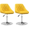 Image de vidaXL Chaise de salle à manger 2 pcs. Pivotant jaune moutarde velours