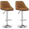 Image de vidaXL Tabouret de bar 2 pcs. velours brun
