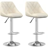 Image de vidaXL Tabouret de bar 2 pcs. Velours crème