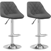 Image de vidaXL Tabouret de bar 2 pcs. Velours gris foncé