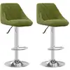 Image de vidaXL Tabouret de bar 2 pcs. velours vert clair