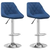 Image de vidaXL Tabouret de bar 2 pcs. Velours bleu