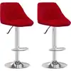 Image de vidaXL Tabouret de bar 2 pcs. Velours rouge vin
