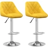 Image de vidaXL Tabouret de bar 2 pcs jaune moutarde velours