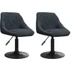 Image de vidaXL Chaise de salle à manger 2 pcs. Pivotant Gris foncé Velours