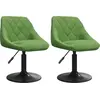 Image de vidaXL Chaise de salle à manger 2 pcs. Pivotantes Vert clair Velours