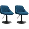 Image de vidaXL Chaise de salle à manger 2 pcs. Pivotant Bleu Velours