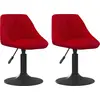Image de vidaXL Chaise de salle à manger 2 pcs. Pivotantes vin rouge velours