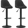 Image de vidaXL Tabouret de bar 2 pcs. noir velours