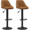 Image de vidaXL Tabouret de bar 2 pcs. velours brun