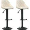 Image de vidaXL Tabouret de bar 2 pcs. Velours crème