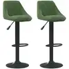 Image de vidaXL Tabouret de bar 2 pcs. Vert foncé velours