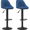 Image de vidaXL Tabouret de bar 2 pcs. Velours bleu