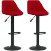 Image de vidaXL Tabouret de bar 2 pcs. Velours rouge vin