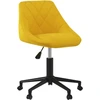 Image de vidaXL Chaise de bureau pivotante jaune moutarde velours