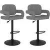 Image de vidaXL Tabouret de bar 2 pcs tissu gris clair