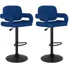 Image de vidaXL Tabouret de bar 2 pcs. Tissu bleu