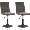 Image de vidaXL Chaise de salle à manger 2 pcs. Pivotant Gris foncé Velours