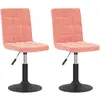 Image de vidaXL Chaise de salle à manger 2 pcs. Pivotant Rose Velours