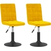 Image de vidaXL Chaise de salle à manger 2 pcs. Pivotant jaune moutarde velours