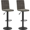 Image de vidaXL Tabouret de bar 2 pcs. Velours gris foncé