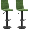 Image de vidaXL Tabouret de bar 2 pcs. Vert foncé velours