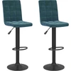 Image de vidaXL Tabouret de bar 2 pcs. Velours bleu