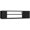 Image de vidaXL Armoire TV suspendue noire 100x30x26,5 cm Bois composite