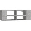 Image de vidaXL Armoire TV murale gris béton 102x35x35 cm Bois composite