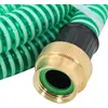 Image de vidaXL Tuyau d'aspiration avec raccords en laiton Vert 1,1" 25 m PVC
