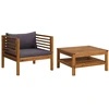 Image de vidaXL Ensemble de salon de jardin 2 pièces avec coussins gris foncé en acacia