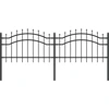Image de vidaXL Clôture de jardin avec sommet en forme de lance Noir 115 cm Acier recouvert de poudre