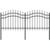 Image de vidaXL Clôture de jardin avec pointes de lance Noir 140 cm Acier