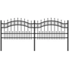 Image de Clôture de jardin avec pointes de lance Noir 115 cm Acier