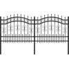 Image de vidaXL Clôture de jardin avec pointes de lance Noir 140 cm Acier
