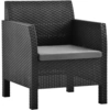 Image de vidaXL Gartenstühle mit Kissen 2 Stk. PP Rotin Anthrazit