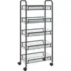 Image de vidaXL Chariot de cuisine 5 plateaux noir 46x26x105 cm fer