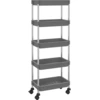 Image de vidaXL Chariot de cuisine 5 étagères Gris 42x29x128 cm Fer et ABS