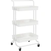 Image de vidaXL Chariot de cuisine 3 plateaux blanc 42x35x85 cm Fer et ABS