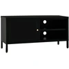 Image de Meuble TV vidaXL noir 90 x 30 x 44 cm en acier et verre