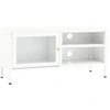 Image de vidaXL Armoire TV blanche 90x30x44 cm acier et verre