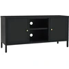 Image de Armoire TV noire 105x35x52 cm acier et verre