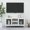 Image de vidaXL Armoire TV blanc 105x35x52 cm acier et verre