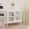 Image de vidaXL Sideboard Blanc 70x35x70 cm Acier et verre