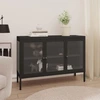 Image de vidaXL Sideboard Noir 70x35x70 cm Acier et verre