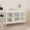 Image de vidaXL Sideboard Blanc 105x35x70 cm Acier et verre