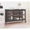 Image de vidaXL Sideboard Anthracite 105x35x70 cm Acier et verre